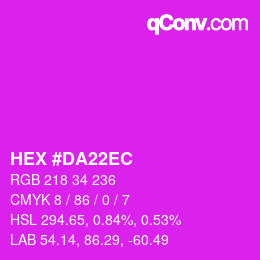 颜色代码: HEX #DA22EC | qconv.com