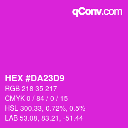 Color code: HEX #DA23D9 | qconv.com