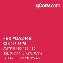 Color code: HEX #DA244B | qconv.com