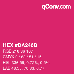 Color code: HEX #DA246B | qconv.com