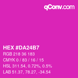 颜色代码: HEX #DA24B7 | qconv.com