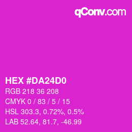 カラーコード: HEX #DA24D0 | qconv.com
