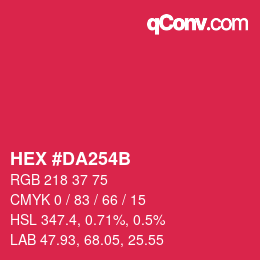Color code: HEX #DA254B | qconv.com