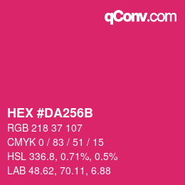 Color code: HEX #DA256B | qconv.com