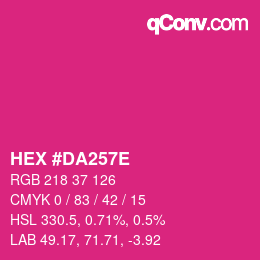 Color code: HEX #DA257E | qconv.com