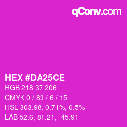 颜色代码: HEX #DA25CE | qconv.com