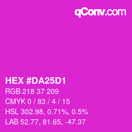 Color code: HEX #DA25D1 | qconv.com