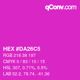 カラーコード: HEX #DA26C5 | qconv.com