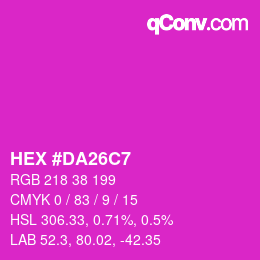 Color code: HEX #DA26C7 | qconv.com