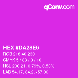 カラーコード: HEX #DA28E6 | qconv.com