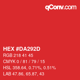 Color code: HEX #DA292D | qconv.com