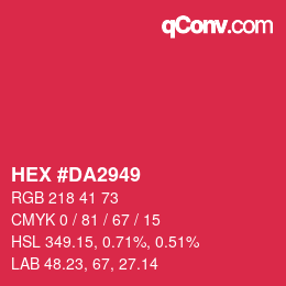 Color code: HEX #DA2949 | qconv.com