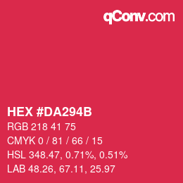 Color code: HEX #DA294B | qconv.com