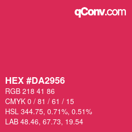 Color code: HEX #DA2956 | qconv.com