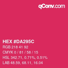 Color code: HEX #DA295C | qconv.com