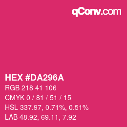 Color code: HEX #DA296A | qconv.com