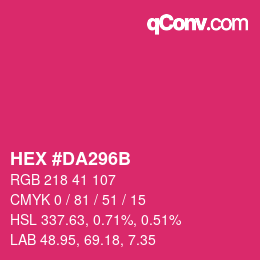 Color code: HEX #DA296B | qconv.com