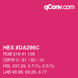 Color code: HEX #DA296C | qconv.com