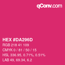 Color code: HEX #DA296D | qconv.com