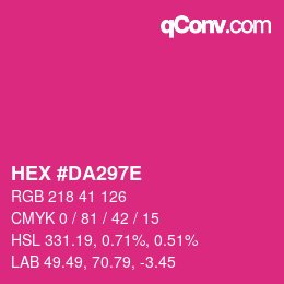 Color code: HEX #DA297E | qconv.com
