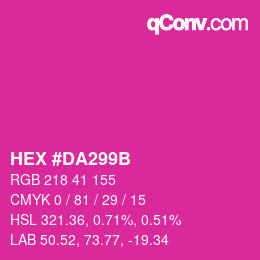 Color code: HEX #DA299B | qconv.com