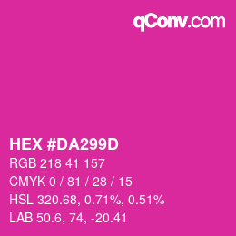 Color code: HEX #DA299D | qconv.com