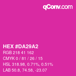 Color code: HEX #DA29A2 | qconv.com