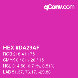 Color code: HEX #DA29AF | qconv.com