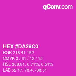 Color code: HEX #DA29C0 | qconv.com