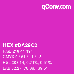 Código de color: HEX #DA29C2 | qconv.com