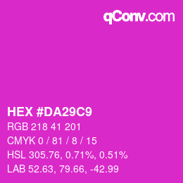 Color code: HEX #DA29C9 | qconv.com