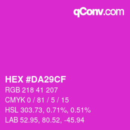 Color code: HEX #DA29CF | qconv.com