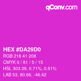 カラーコード: HEX #DA29D0 | qconv.com