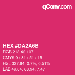 カラーコード: HEX #DA2A6B | qconv.com