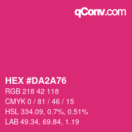 Color code: HEX #DA2A76 | qconv.com
