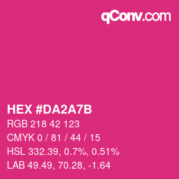 カラーコード: HEX #DA2A7B | qconv.com