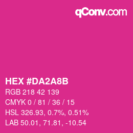 Color code: HEX #DA2A8B | qconv.com