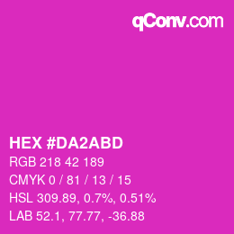 Color code: HEX #DA2ABD | qconv.com