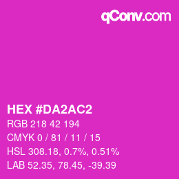 カラーコード: HEX #DA2AC2 | qconv.com