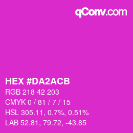 Color code: HEX #DA2ACB | qconv.com