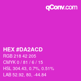颜色代码: HEX #DA2ACD | qconv.com