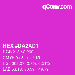 カラーコード: HEX #DA2AD1 | qconv.com