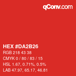 Color code: HEX #DA2B26 | qconv.com