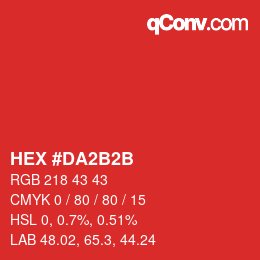 Color code: HEX #DA2B2B | qconv.com