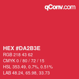 颜色代码: HEX #DA2B3E | qconv.com