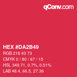 颜色代码: HEX #DA2B49 | qconv.com