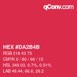 Color code: HEX #DA2B4B | qconv.com
