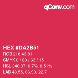 颜色代码: HEX #DA2B51 | qconv.com