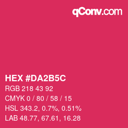 カラーコード: HEX #DA2B5C | qconv.com