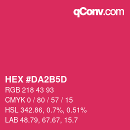 Color code: HEX #DA2B5D | qconv.com